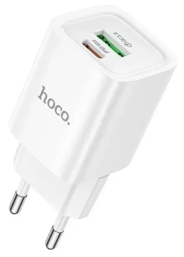 Зарядний пристрій швидка зарядка 1USB/1Type-C PD/QC 3.0 30w white