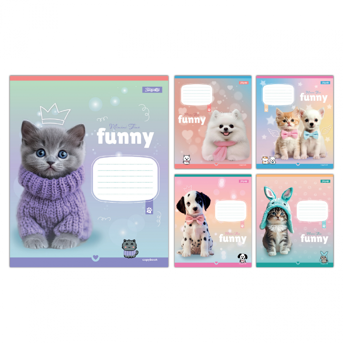 Зошит 12 аркушів клітинка 1В Funny Pets
