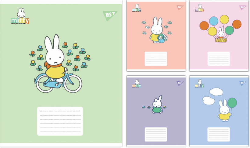 Зошит 12 аркушів клітинка Miffy Playfull