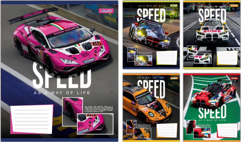 Зошит 12 аркушів коса лінія 1В Speed as a way of life
