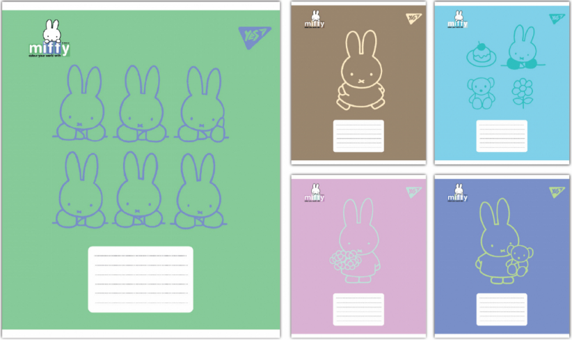 Зошит 12 аркушів коса лінія Miffy Bunny