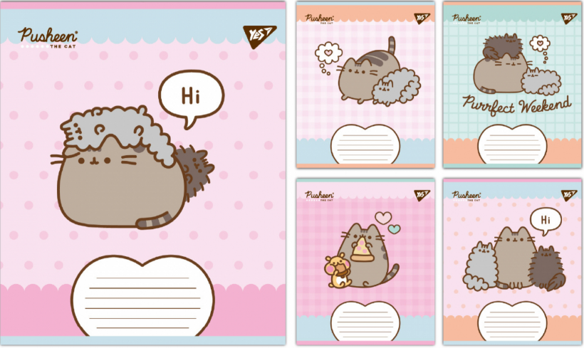 Зошит 12 аркушів коса лінія Pusheen Weekend