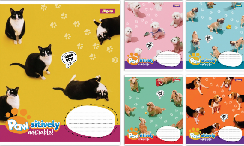 Зошит 18 аркушів клітинка 1В Pawsitively