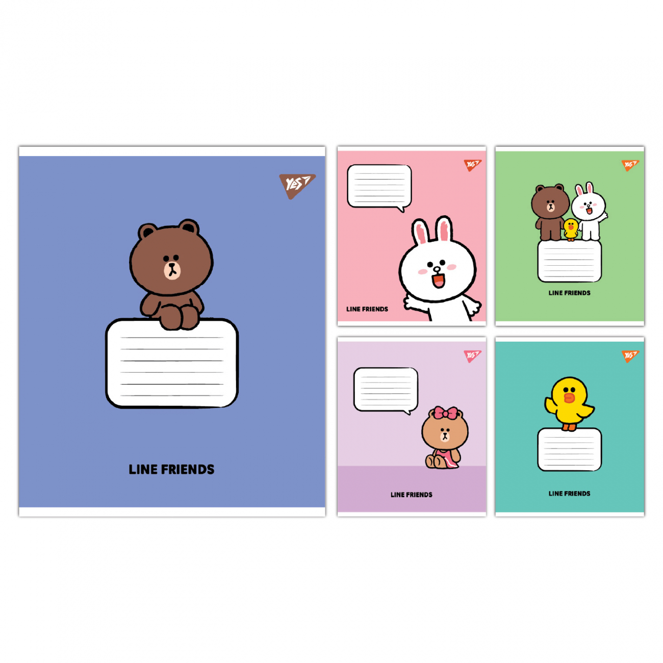 Зошит 18 аркушів клітинка Line Friends Stylish