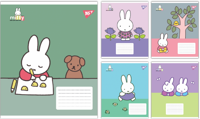 Зошит 18 аркушів клітинка Miffy Spring