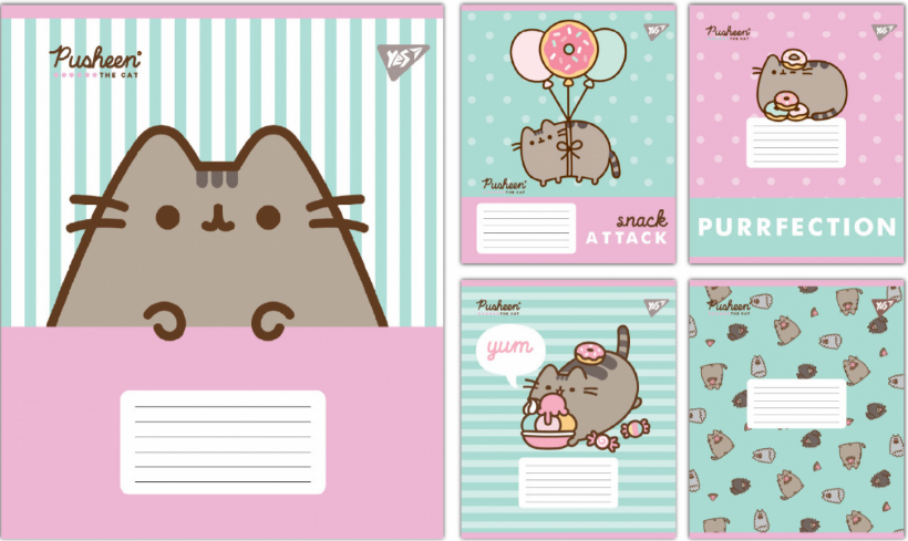 Зошит 18 аркушів клітинка Pusheen Candy