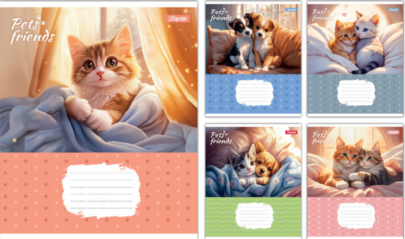 Зошит 18 аркушів лінія 1В Pets Frinds