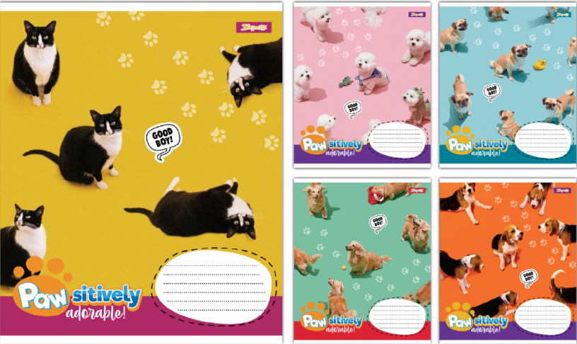 Зошит 18 аркушів лінія 1В Pawsitively