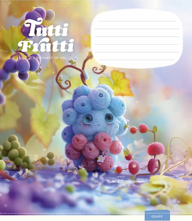 Зошит 12 аркушів коса лінія «Tutti Frutti» ВД-лак