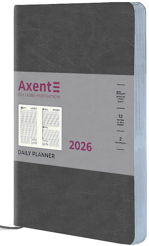 Щоденник А5 дат2026 Partner City Soft, сірий