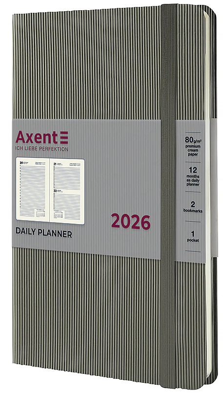 Щоденник А5 дат2026 Partner Lines, сірий