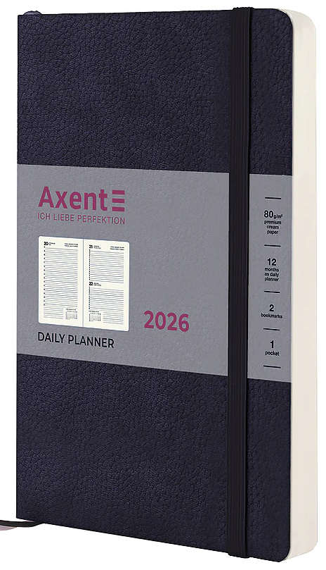 Щоденник А5 дат2026 Partner Soft Skin, синій