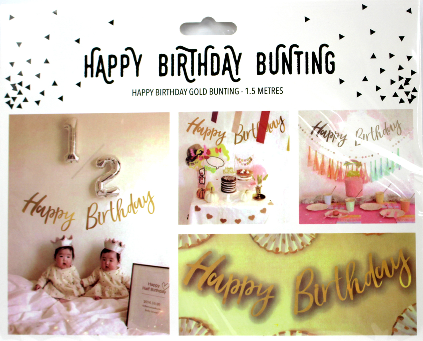 Гірлянда «Happy Birthday» рожеве золото