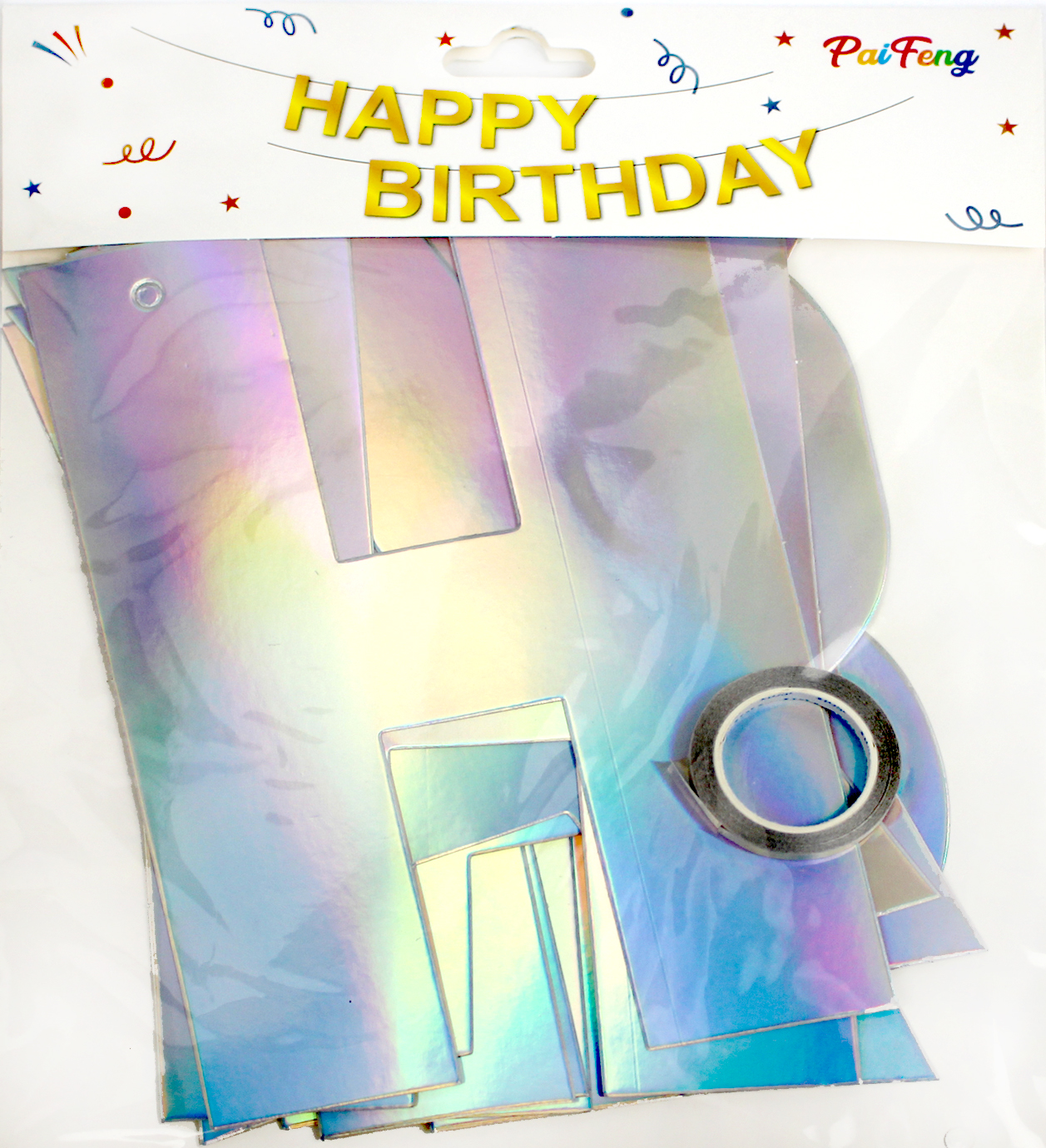 Гірлянда «Happy Birthday» друковані літери срібло