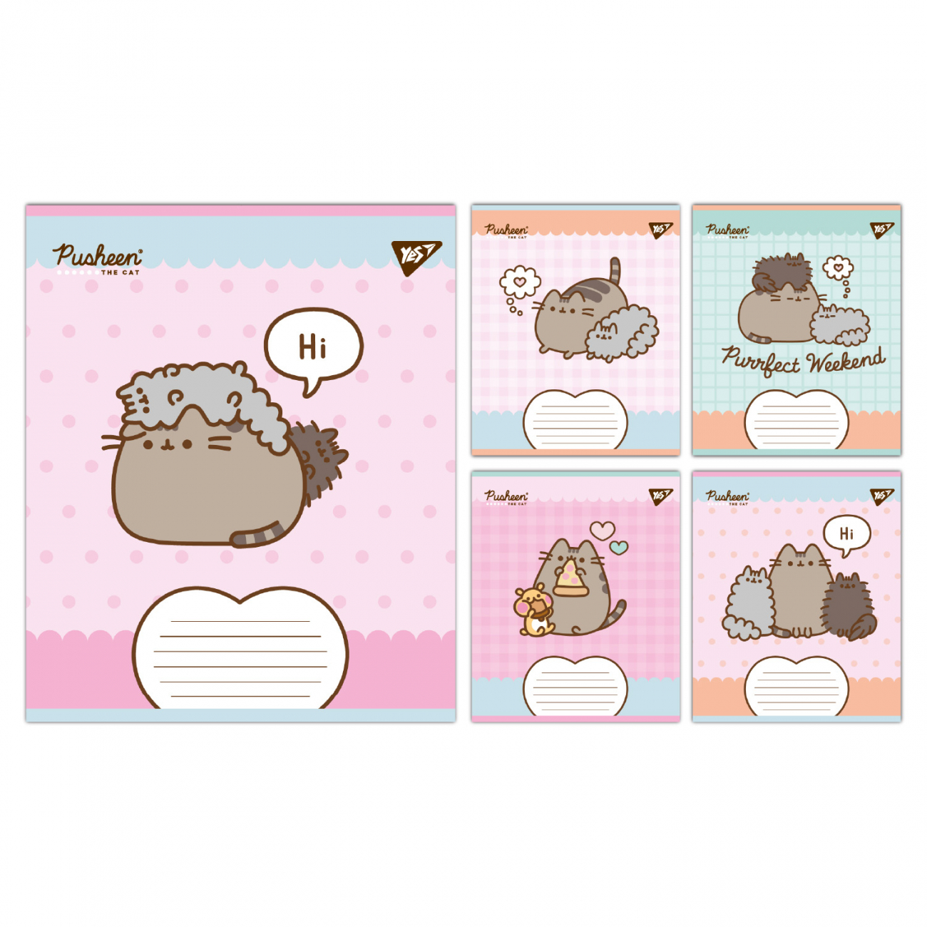 Зошит 18 аркушів клітинка Pusheen Weekend