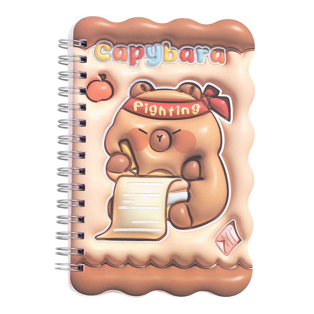 Блокнот пруж. бок. А6 60 аркушів клітинка тверда обкладинка асорті «Kids line. Capybara»