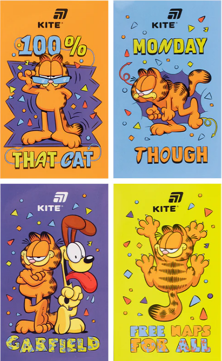 Блокнот А6 50 аркушів б/лінія тверда обкладинка Garfield