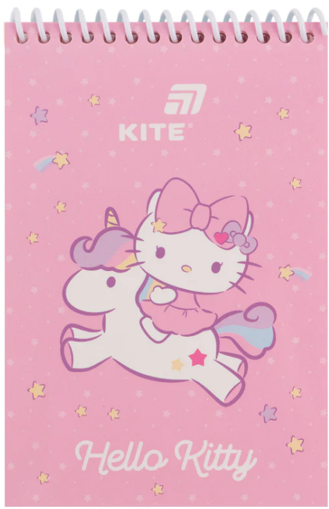 Блокнот пруж. А6 48 аркушів б/лінія пластиковий Hello Kitty