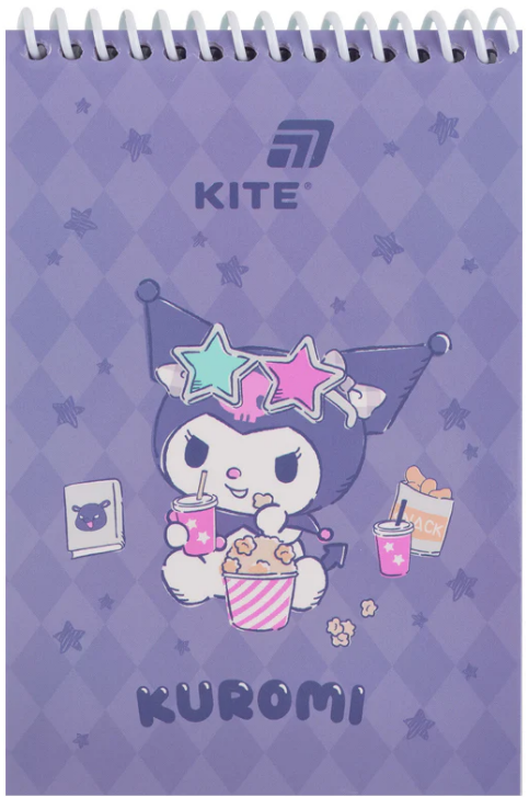 Блокнот пруж. А6 48 аркушів б/лінія пластиковий Hello Kitty
