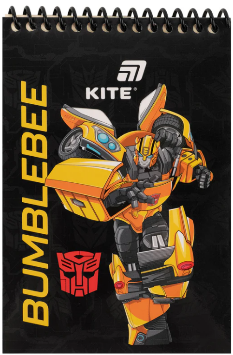 Блокнот пруж. А6 48 аркушів б/лінія пластиковий Transformers