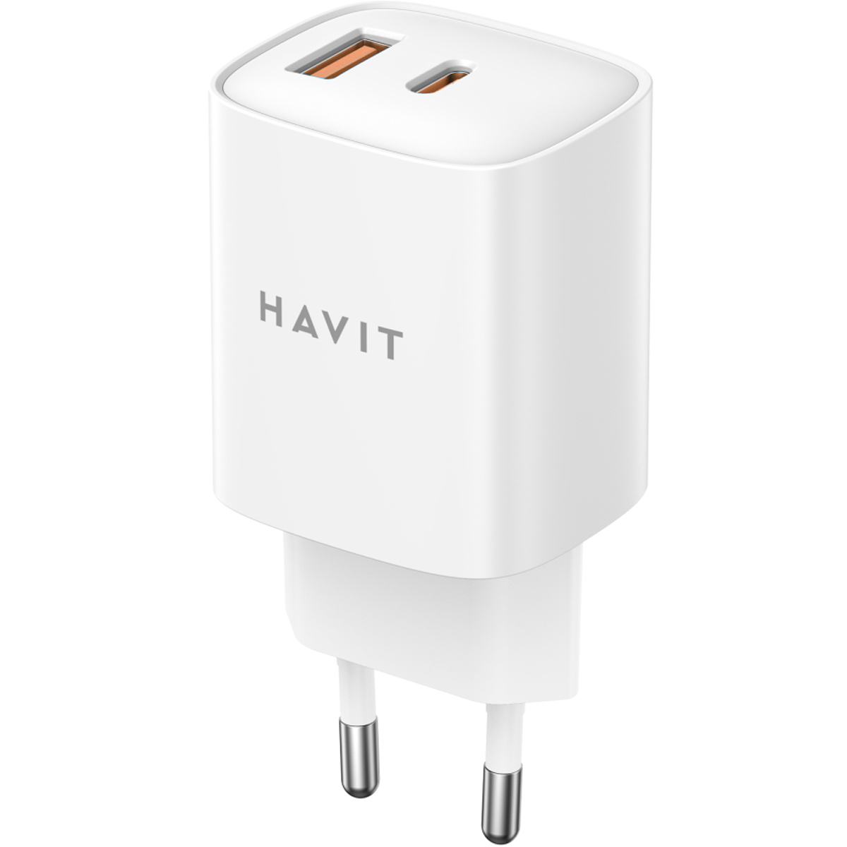 Зарядний пристрій 20W USB-A+USB-C швидка зарядка white