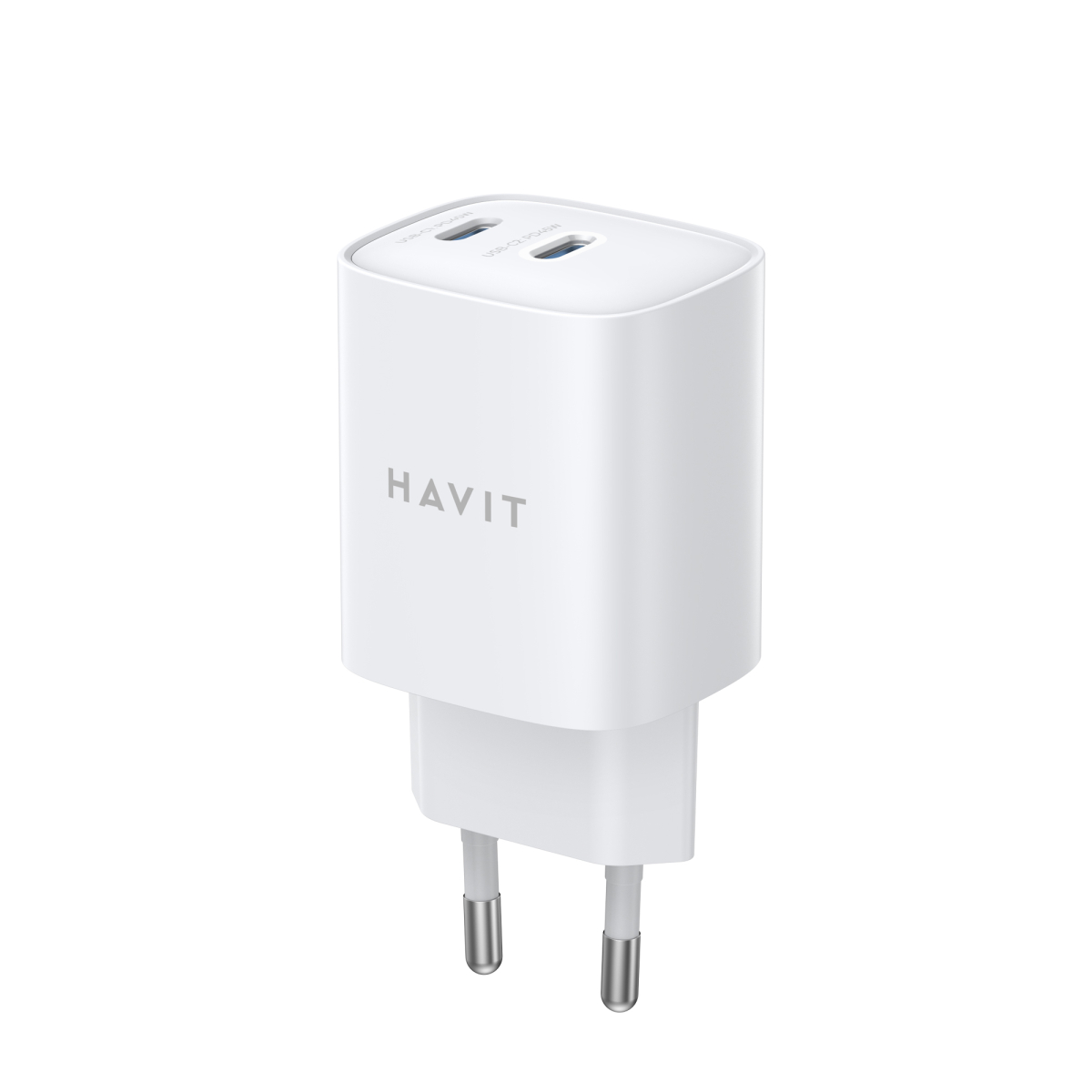 Зарядний пристрій PD45W 2xUSB-C швидка зарядка white