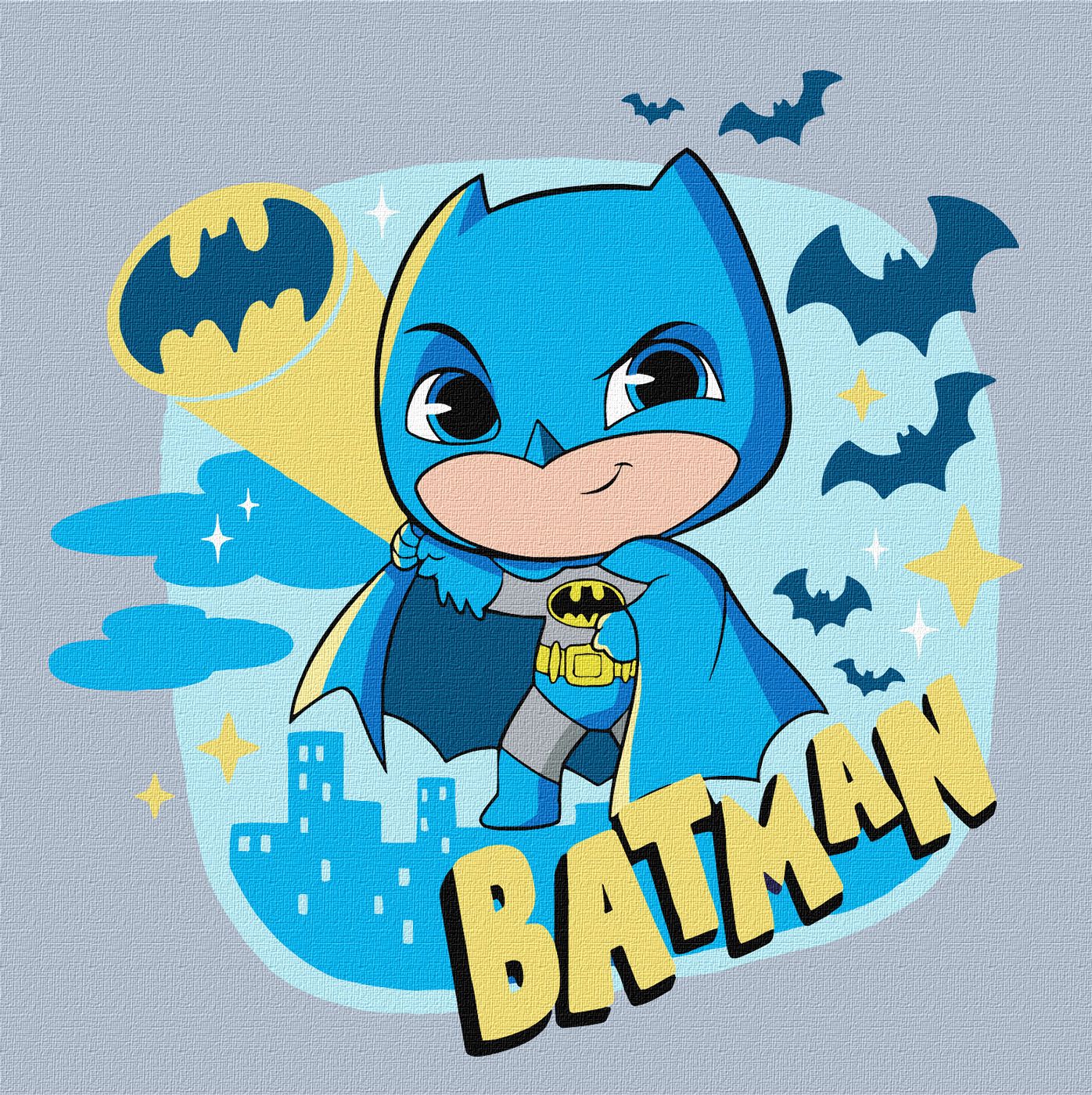 Картини по номерах акрилові для дітей «Batman: Герой темряви» 25×25см