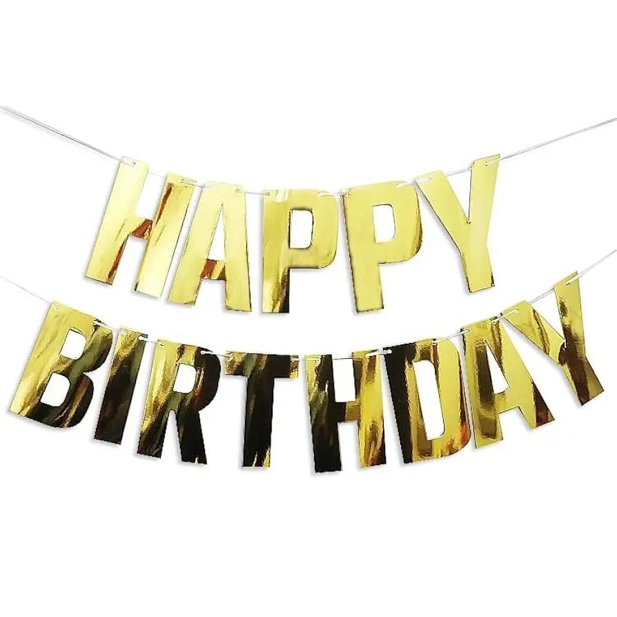 Гірлянда «Happy Birthday» друковані літери золото