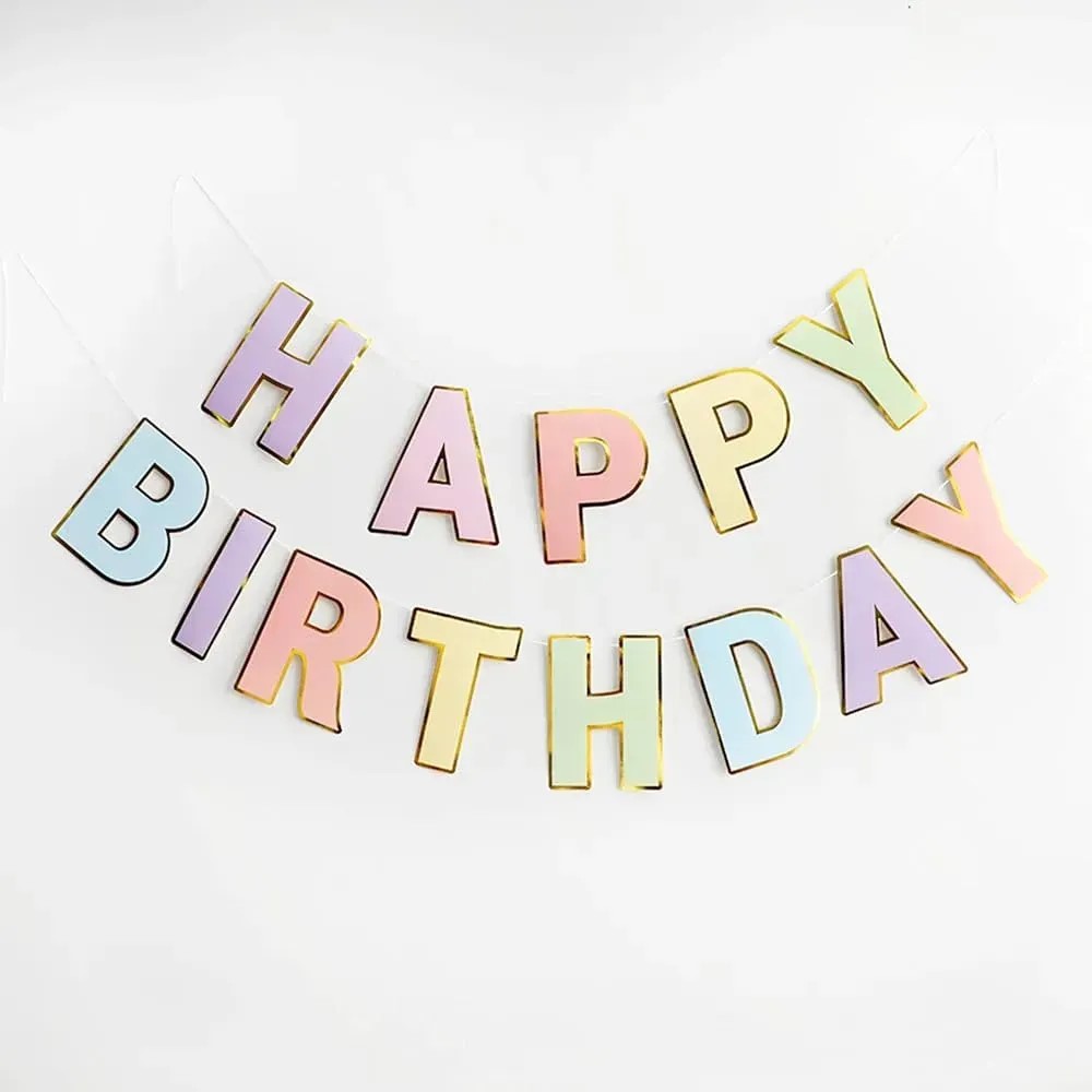 Гірлянда «Happy Birthday» друковані літери макарун