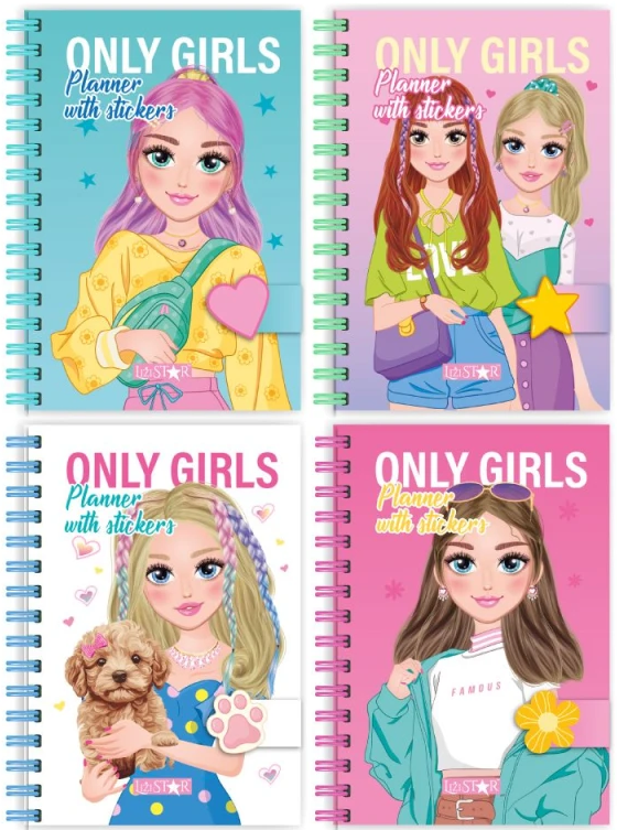 Блокнот пруж. бок. В6 64 аркуші «Only Girls Planner» з наліпками
