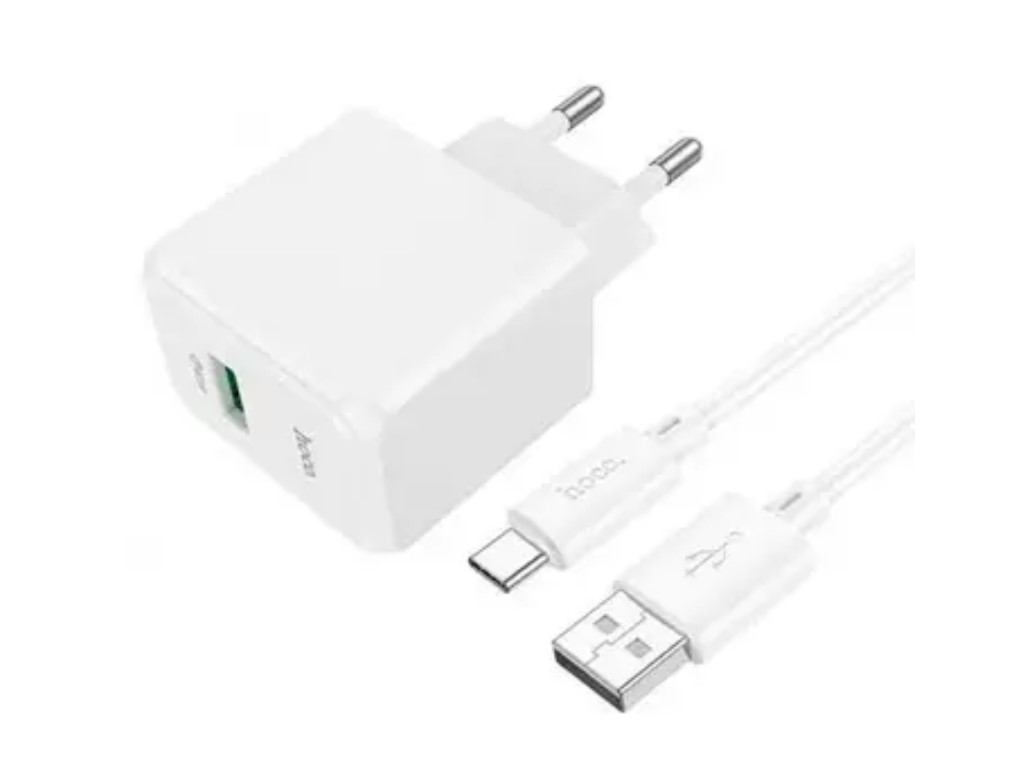 Зарядний пристрій 1USB > USB > Type C 2.1A white