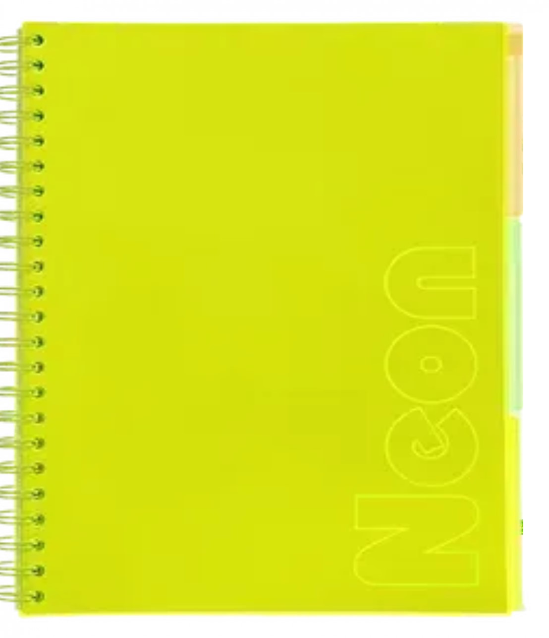 Зошит пруж. А4 120 аркушів клітинка пластиковий обкладинка жовтий«Neon»з розділювачі