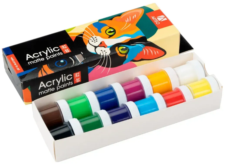 Набір акрилових фарб ColorCat 12×10мл матовий
