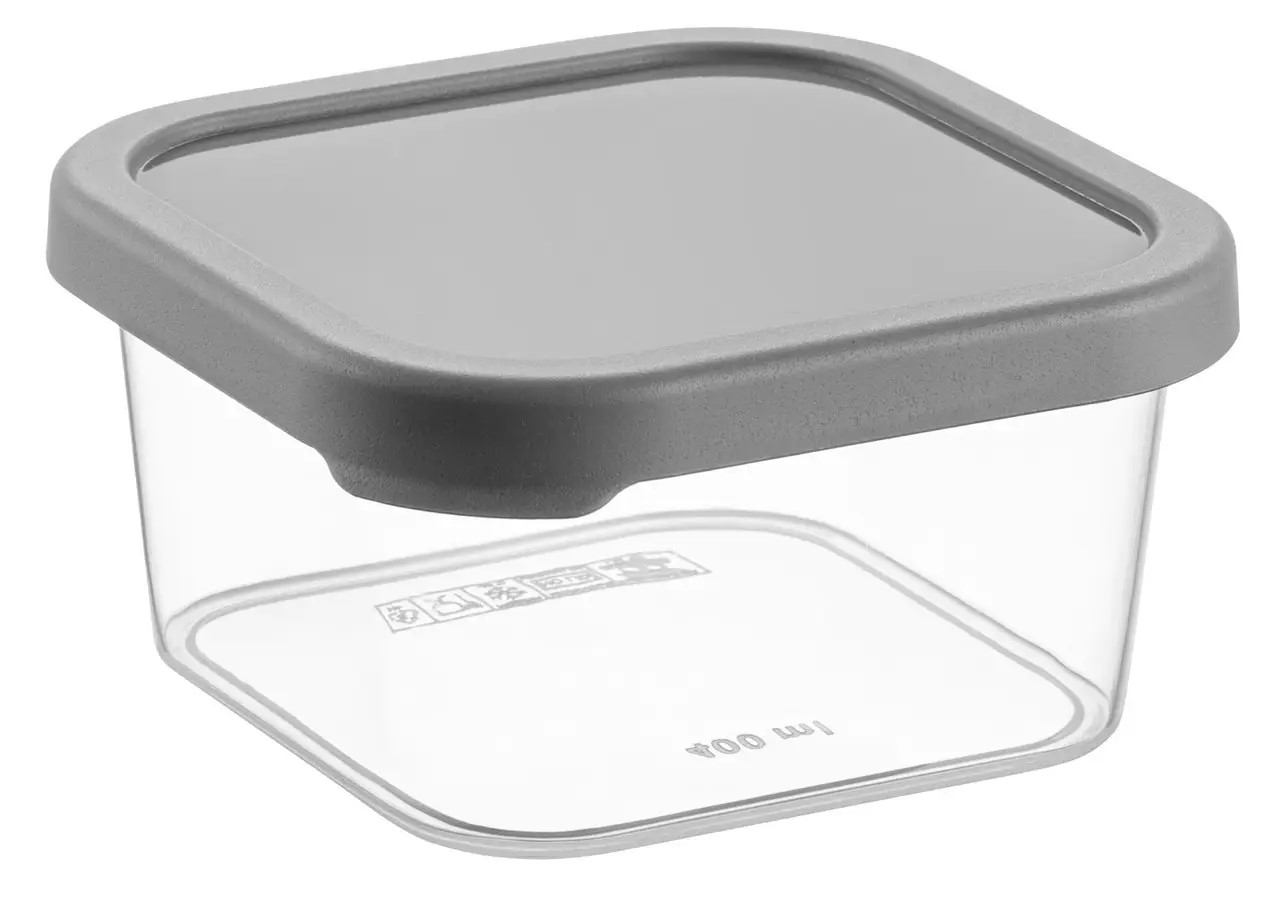 Контейнер для харч. прод. пластиковий «Idea Home Quick Box Gray» 0,4л квадр.