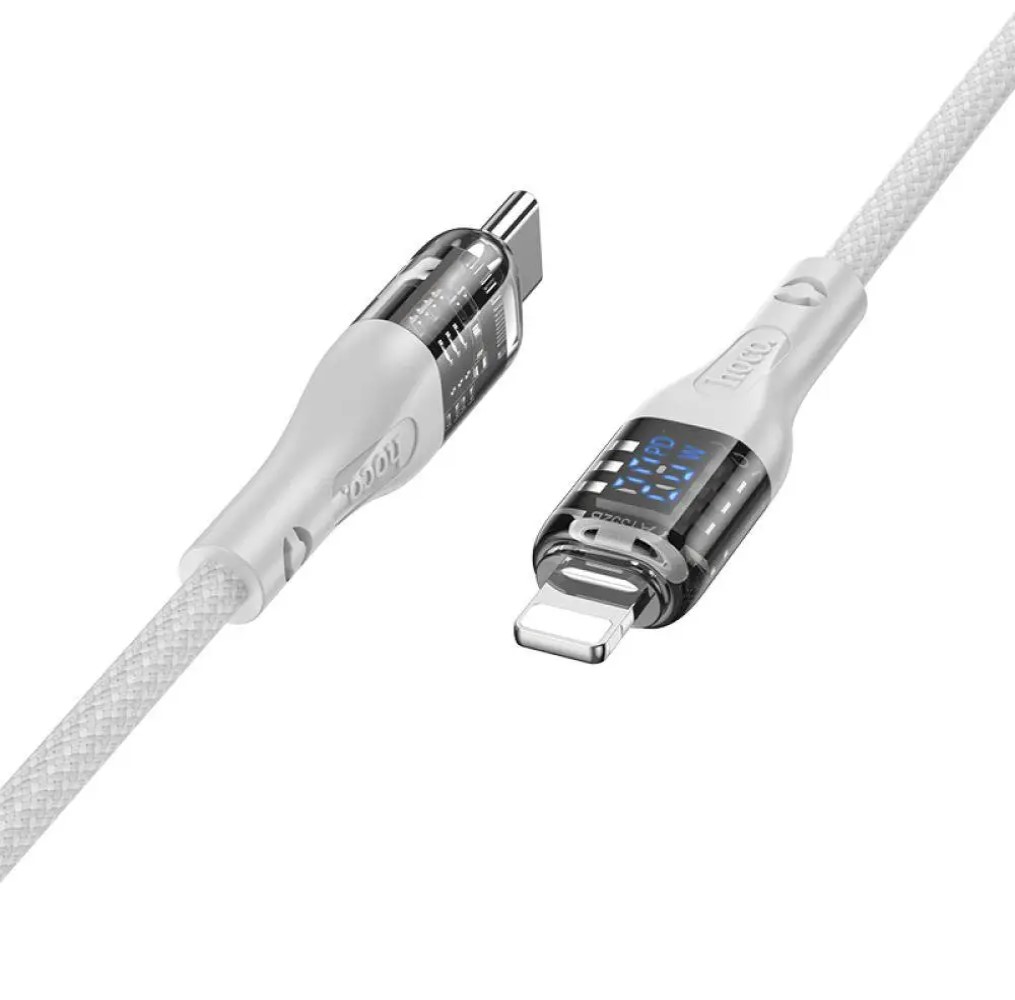 Кабель Type-C > lightning U115 1,2м 3A 20w with display grey