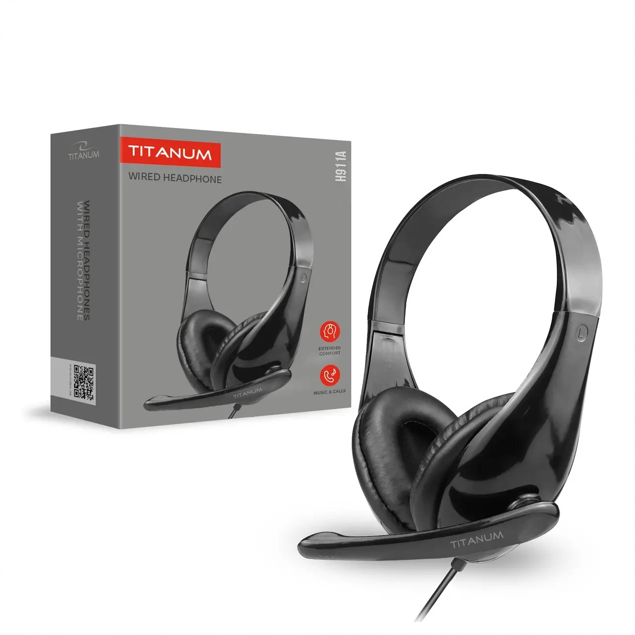 Навушники Titanum H911A+мікрофон black