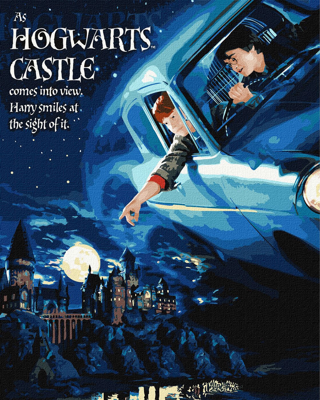 Картини по номерах акрил.WB «Harry Potter:Політ на авто з фарбами металік» 40×50см