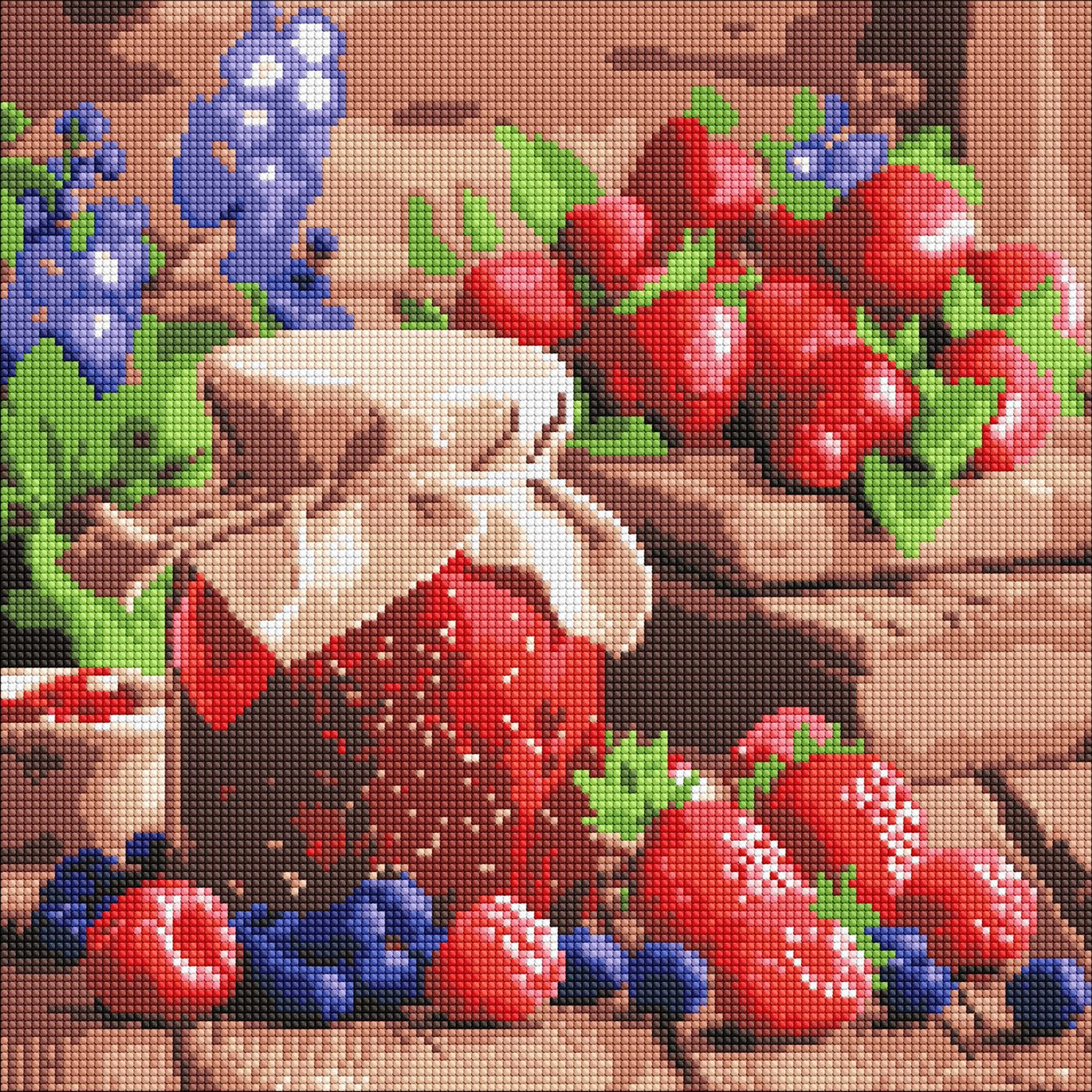 Набір з алмазною мозаїкою «Малинове варення» 40×40см