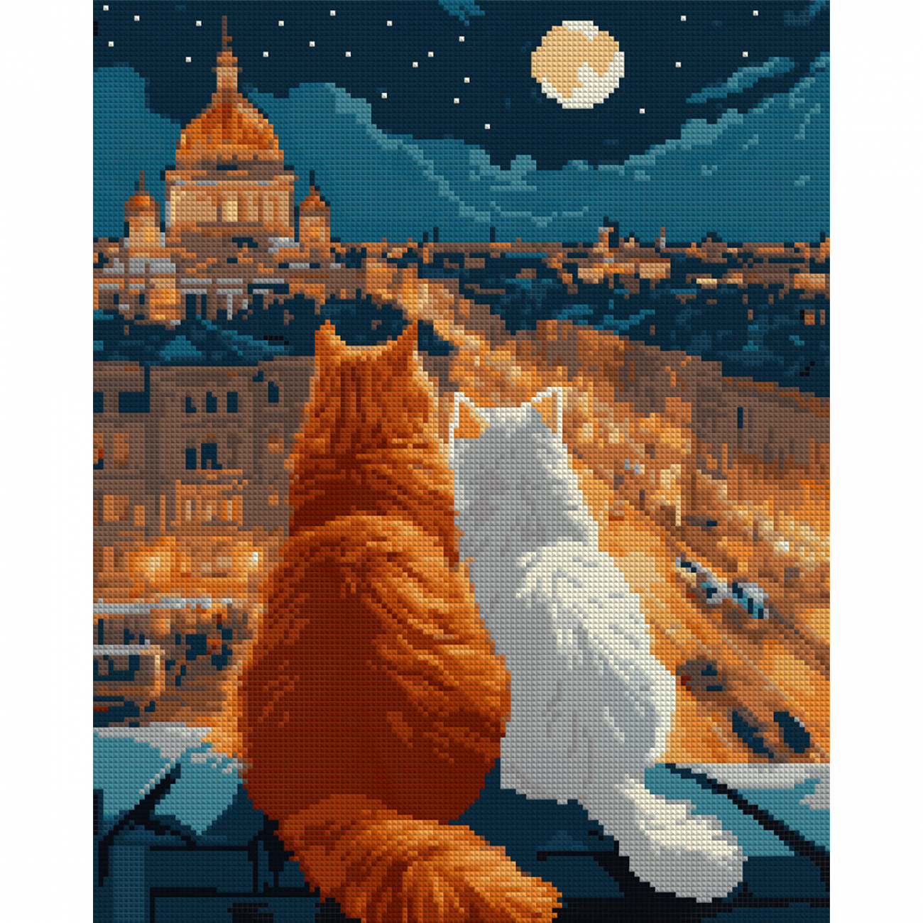 Алмазна мозаїка «Santi» Коти на даху 40×50см, на підрамнику