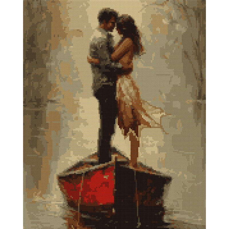 Алмазна мозаїка «Santi» Двоє у човні 40×50см, на підрамнику