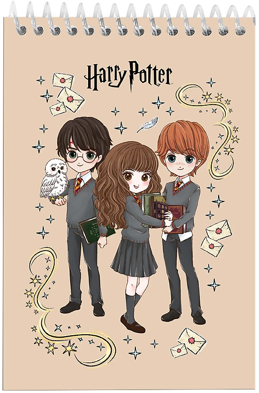 Блокнот пруж. А6 48 аркушів б/лінія Harry Potter