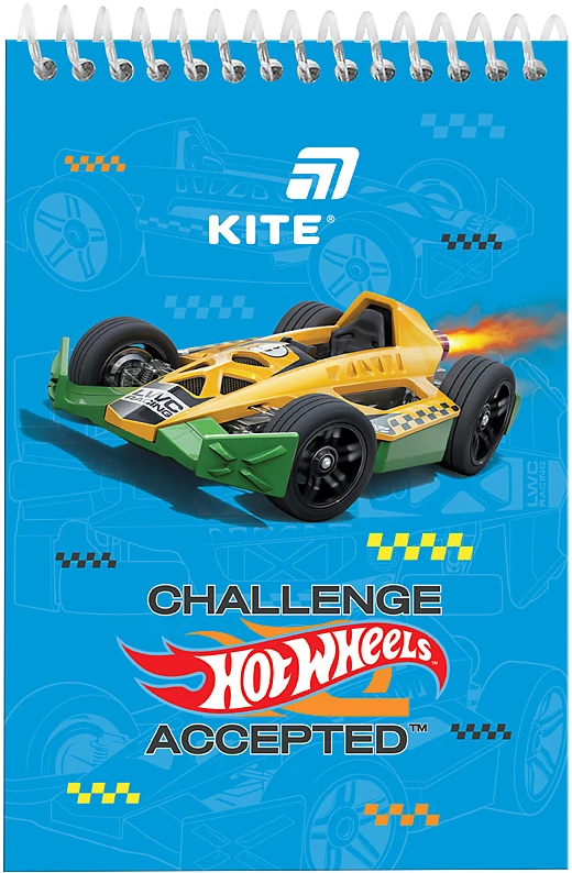 Блокнот пруж. А6 48 аркушів б/лінія Hot Wheels