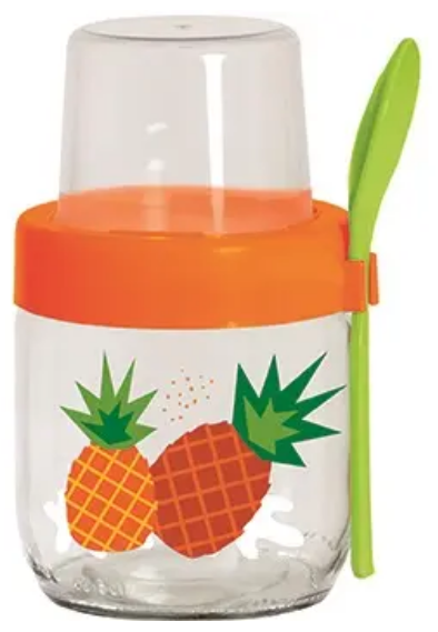 Банка скло «Herevin Yoghurt» 0,425л з ложкою і контейнером