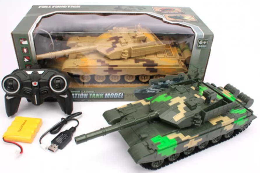 Танк RK 34см, звук, світло, рухома кабіна, USB заряд, в коробці, 36×15×16см