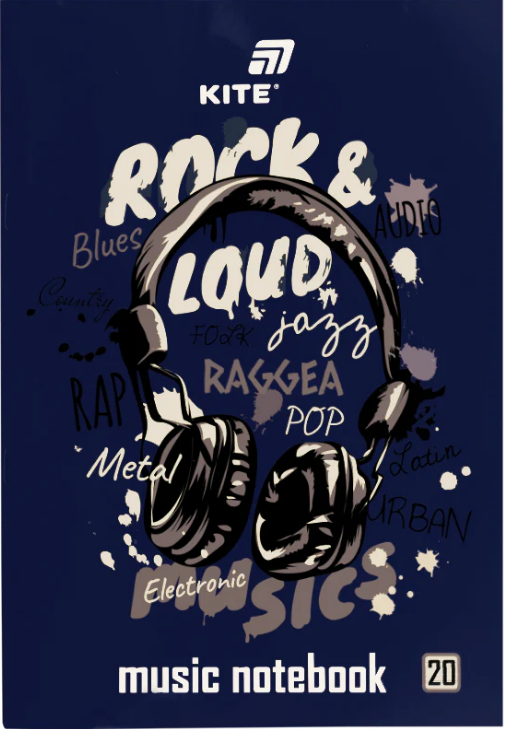 Нотний зошит А4 20 аркушів Rock&Loud