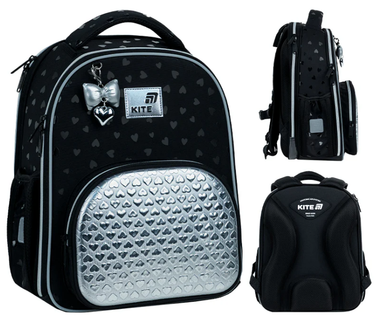 Рюкзак каркасний Education Black&Silver 2 відділення, 3 кишені
