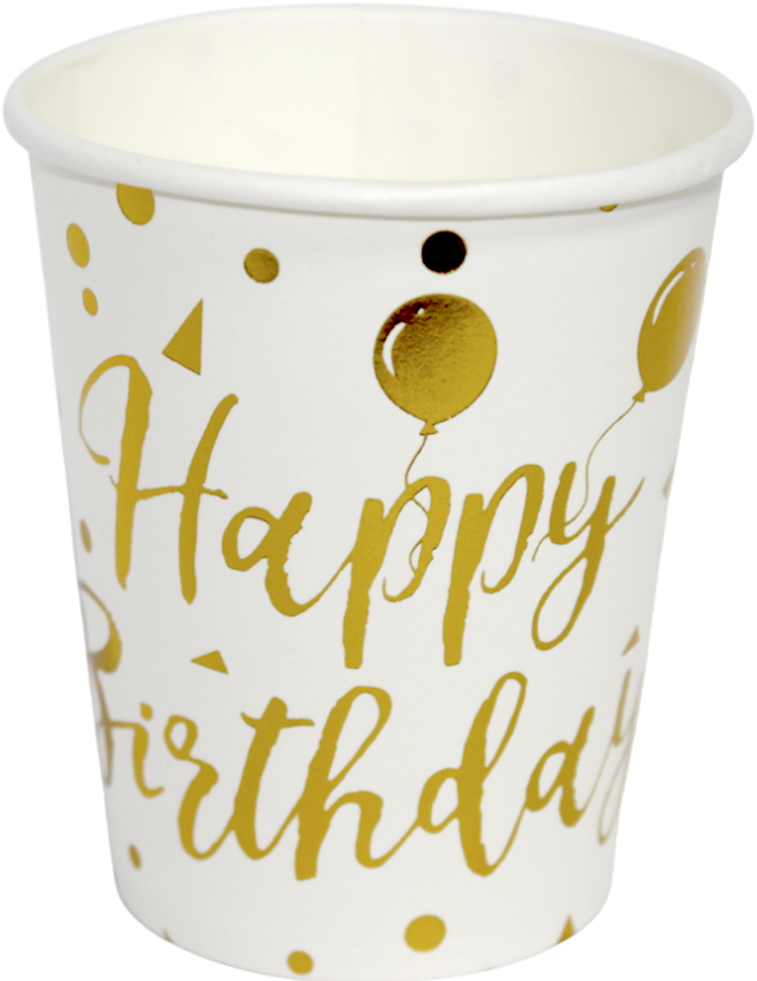 Стакан паперовий «Happy birthday кульки золото»