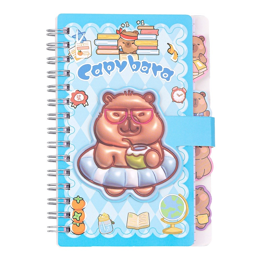 Блокнот пруж. бок. А6 60 аркушів клітинка з магніт. заст. «Kids line. Capybara»