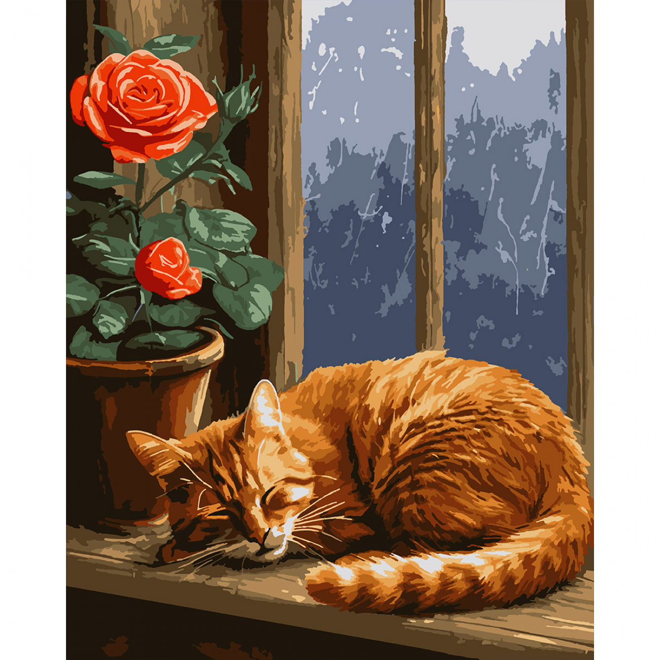 Картини по номерах «Santi» Солодкі сни котика 40×50см