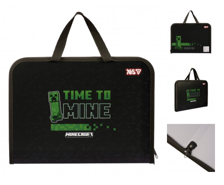 Папка-портфель А4 «Minecraft.Mining» на блискавці, з ручками